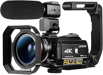 Amazon | ORDRO AC3ビデオカメラウルトラHD 4kカムコーダー、マイク
