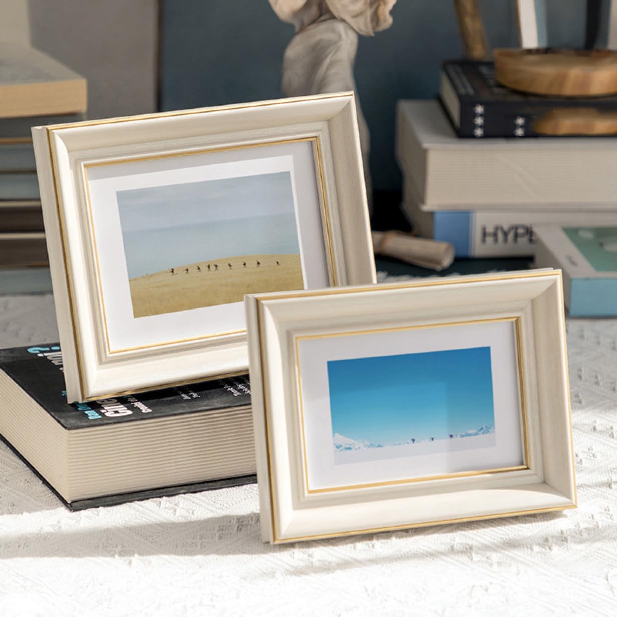 Amazon.co.jp: [LSDZW] 木製 フォトフレーム 1白い はがきサイズ