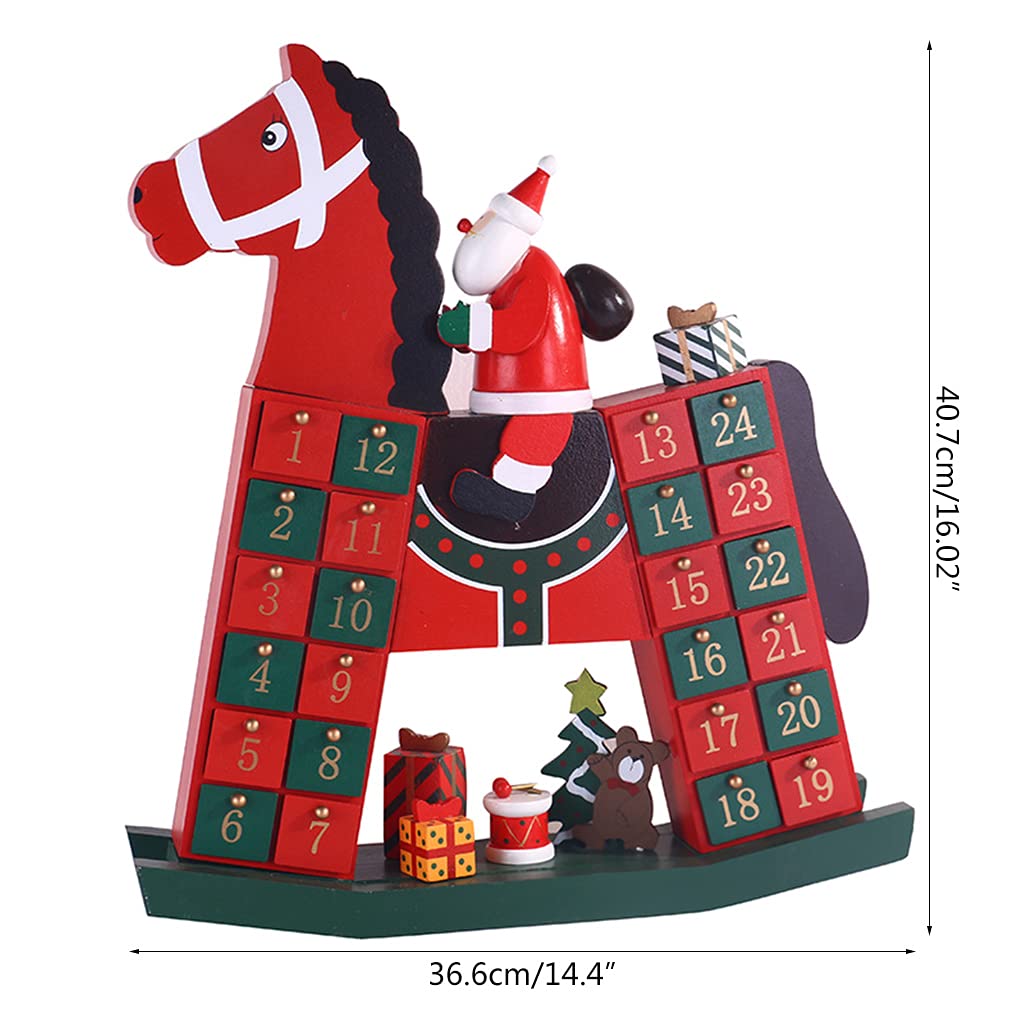 Amazon.co.jp: WOYAサンタ乗馬馬木製クリスマスカウントダウン