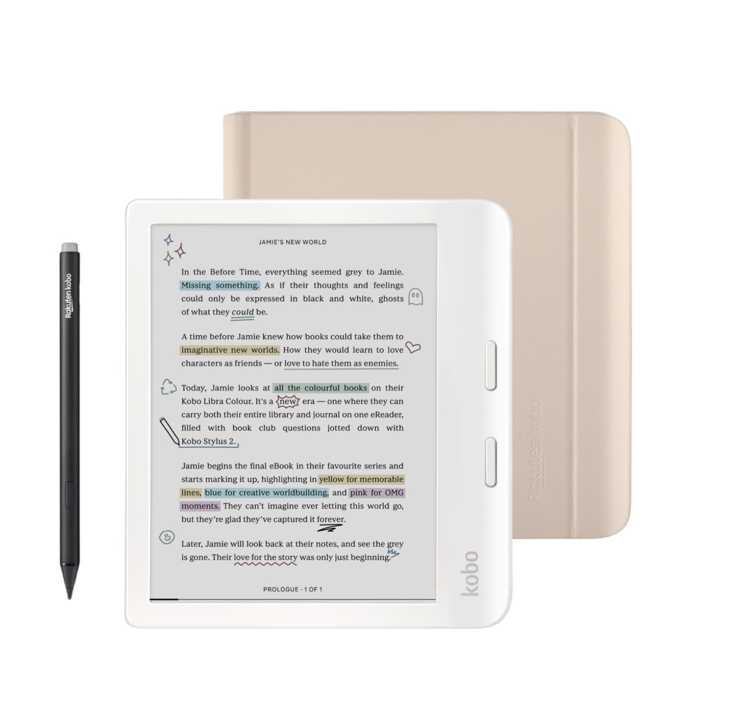 Amazon.com: Kobo Libra Colour White eReader with Case Bundle