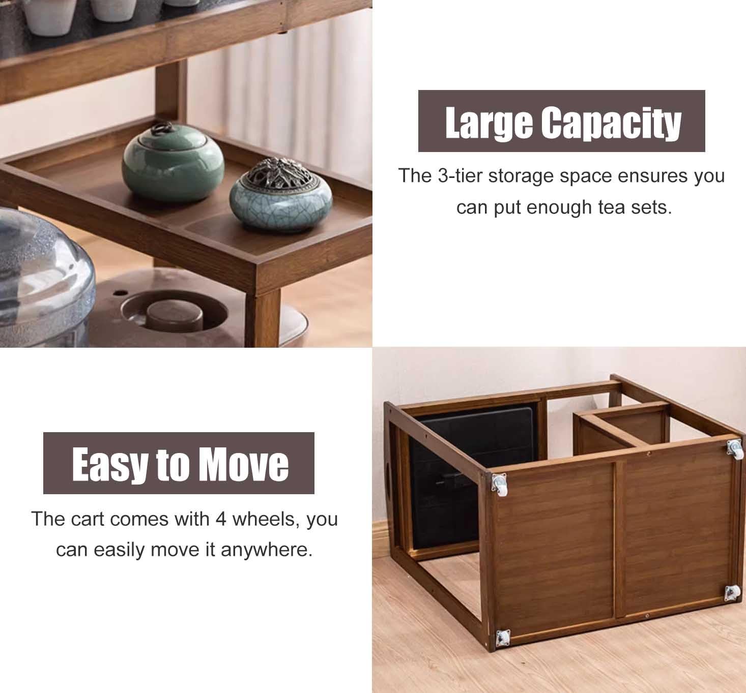 Amazon｜サービスワゴン ビンテージ ティーカート トロリー キャスター