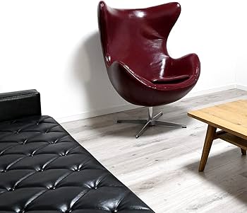 Amazon｜エッグチェア レザー仕様 色ワイン アルネヤコブセンによる