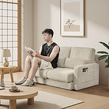 Amazon｜多機能ソファーベッド 幅117cm 収納付き 2人掛け 省スペース