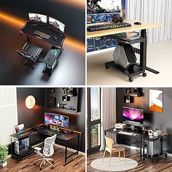 Amazon | U-POWER 昇降式L字デスク PCラック パソコンラック pcワゴン