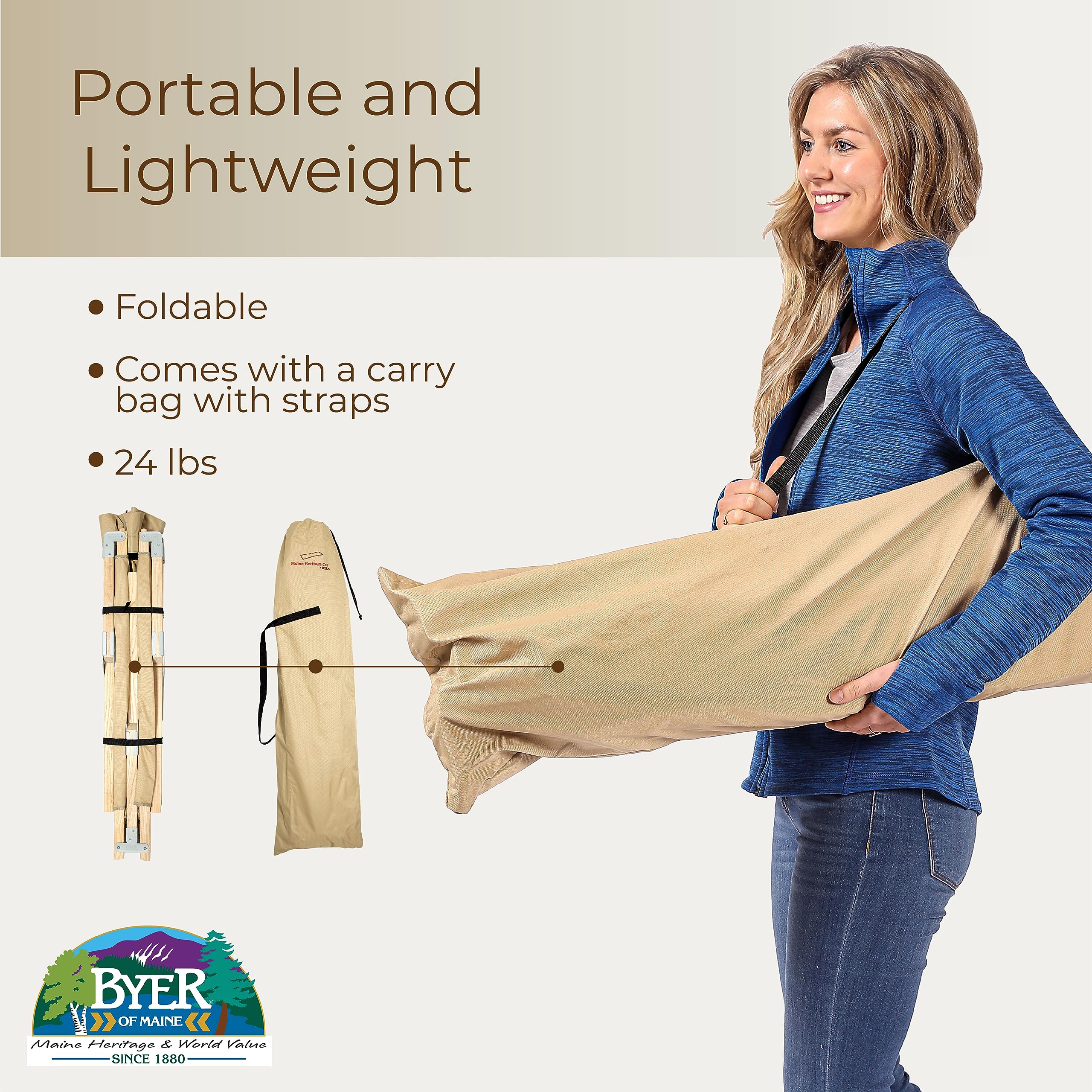 Amazon.co.jp: Maine Heritage Cot, folding cot by Byer of Maine by