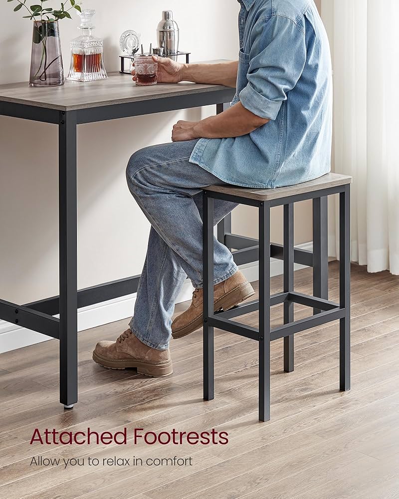 Amazon.com - VASAGLE Bar Table and Chairs Set, Rectangular Table