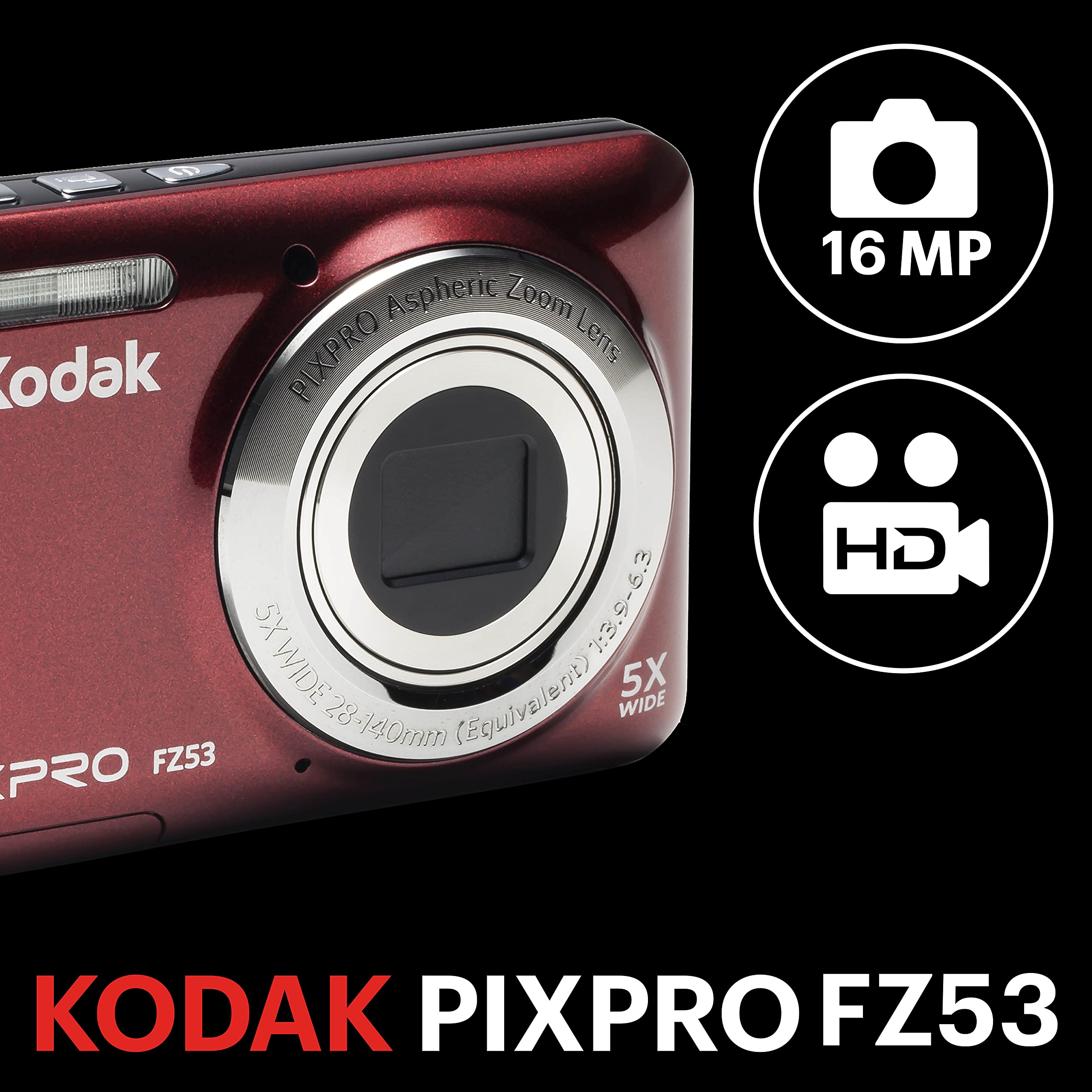 Amazon | Kodak PIXPRO Friendly Zoom FZ53 16 MP Digital Camera with