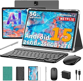 Amazon.com : 2025 Android 15 tablet with keyboard, 24GB+256GB+2TB