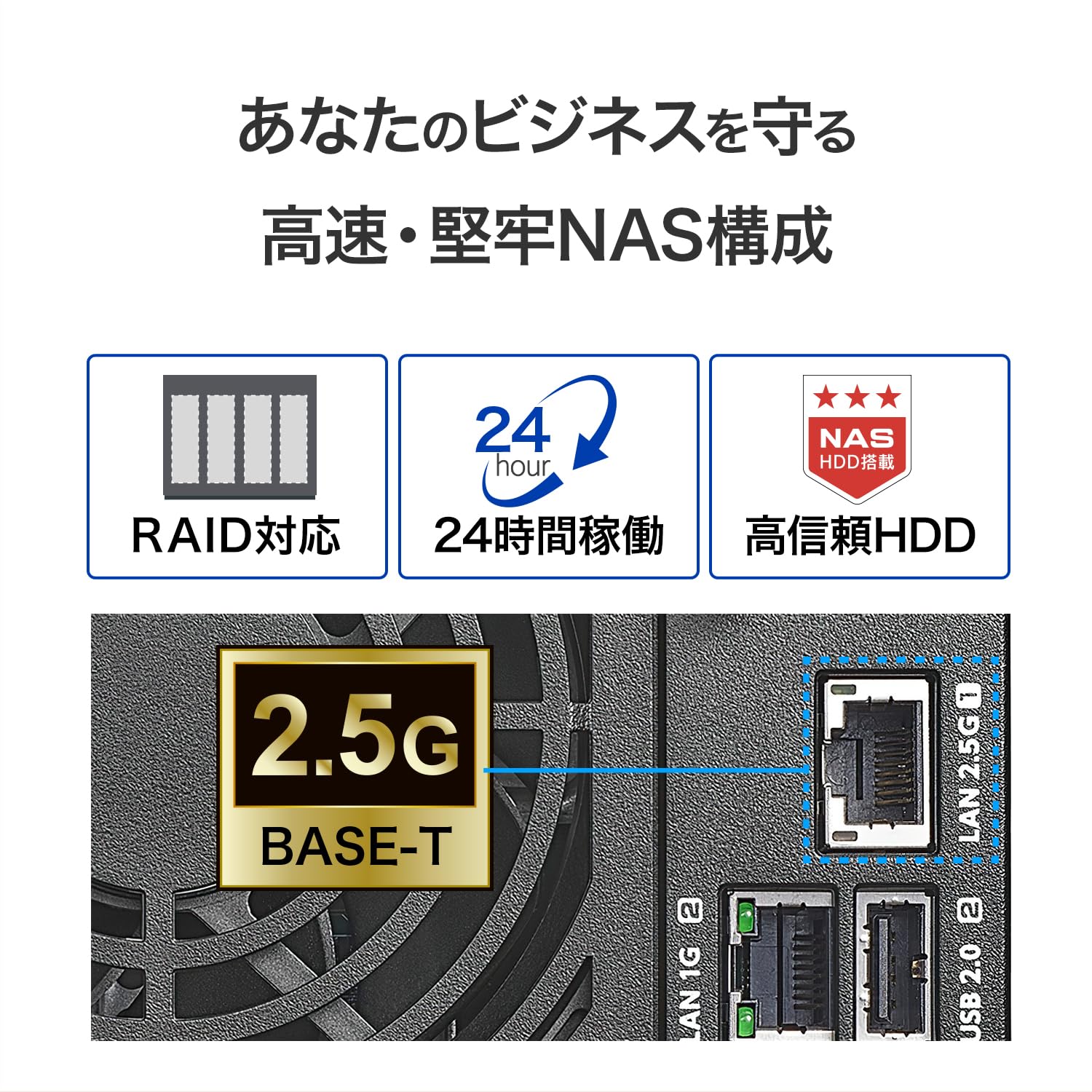 Amazon.co.jp: IODATA 法人向け 4ドライブ NAS 4TB(1TB×4/RAID/2.5GbE