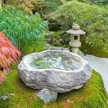 Amazon.co.jp: 大理石 つくばい 手水鉢 石 睡蓮鉢 大型 おしゃれ B