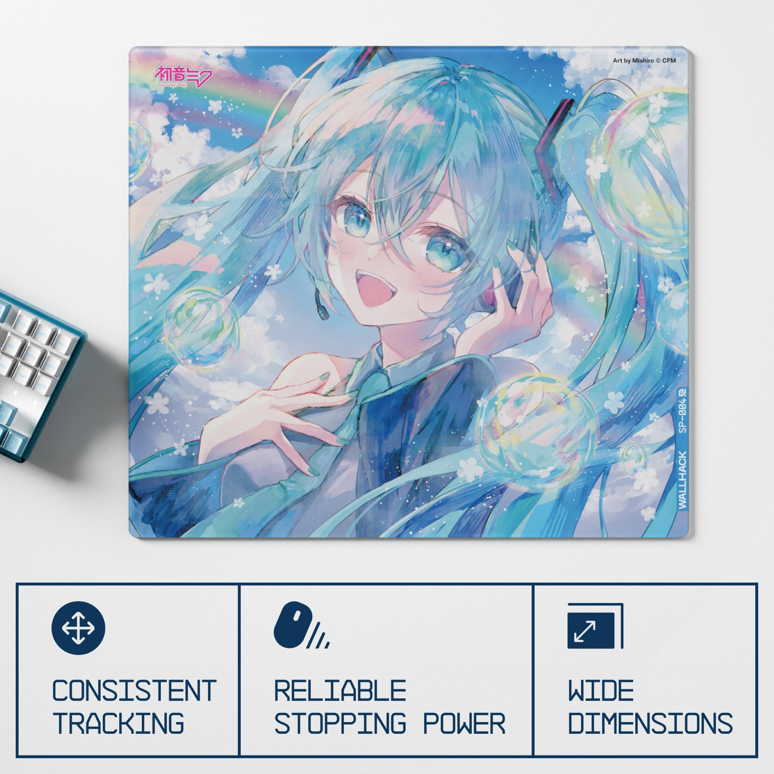 Wallhack x Hatsune Miku Glass Gaming Mouse Pad - Collaboration