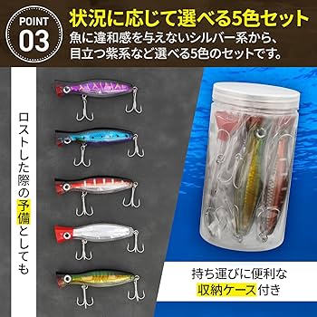 Amazon.co.jp: 【Deepa】ポッパー 青物 トップウォーター 43g 13cm 5色