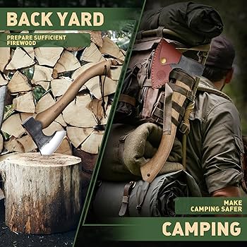 Amazon.com : PURPLEBIRD Hatchet Axe with Sheath for Camping, 15