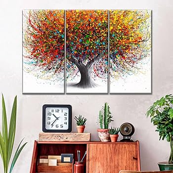 Fotocraft Tree Of Festivity Absttract 3 Piece Canvas Wall Art