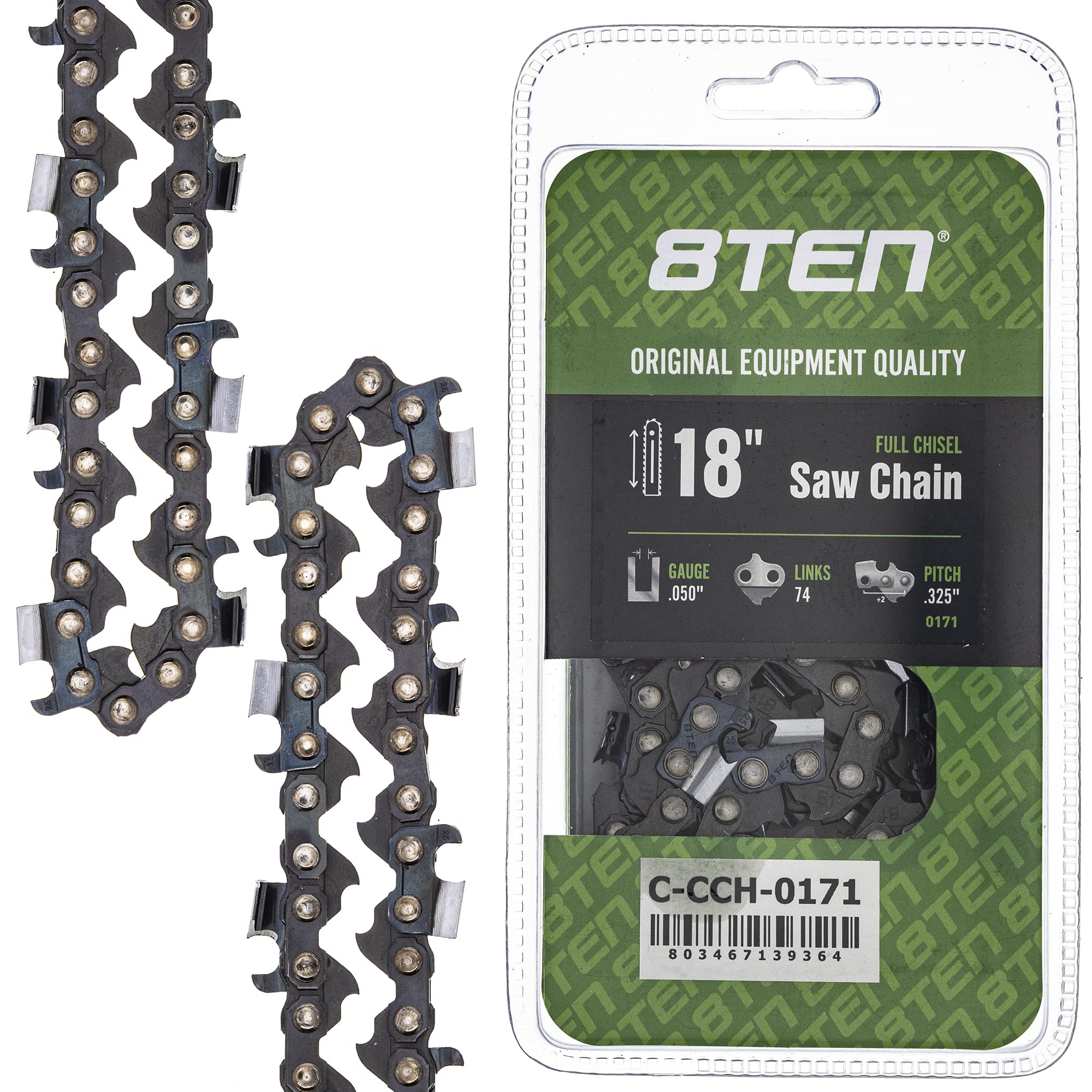 Amazon.com: 8TEN Full Chisel Chainsaw Chain 18 Inch .050 .325 74DL