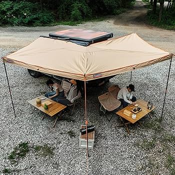 Amazon | 270°車両カーサイドタープ、車 タープ、ルーフラック