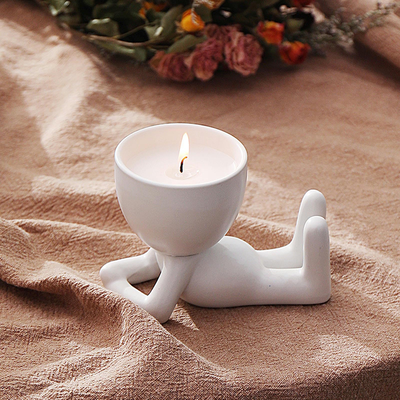 Amazon.co.jp: 燭台 1ピースキャンドルホルダーセラミックスモール