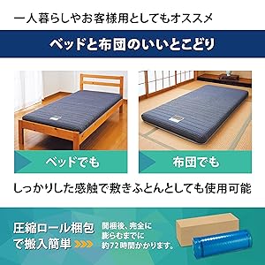 Amazon｜フランスベッド 折りたたみマットレス シングル やや硬め 厚さ