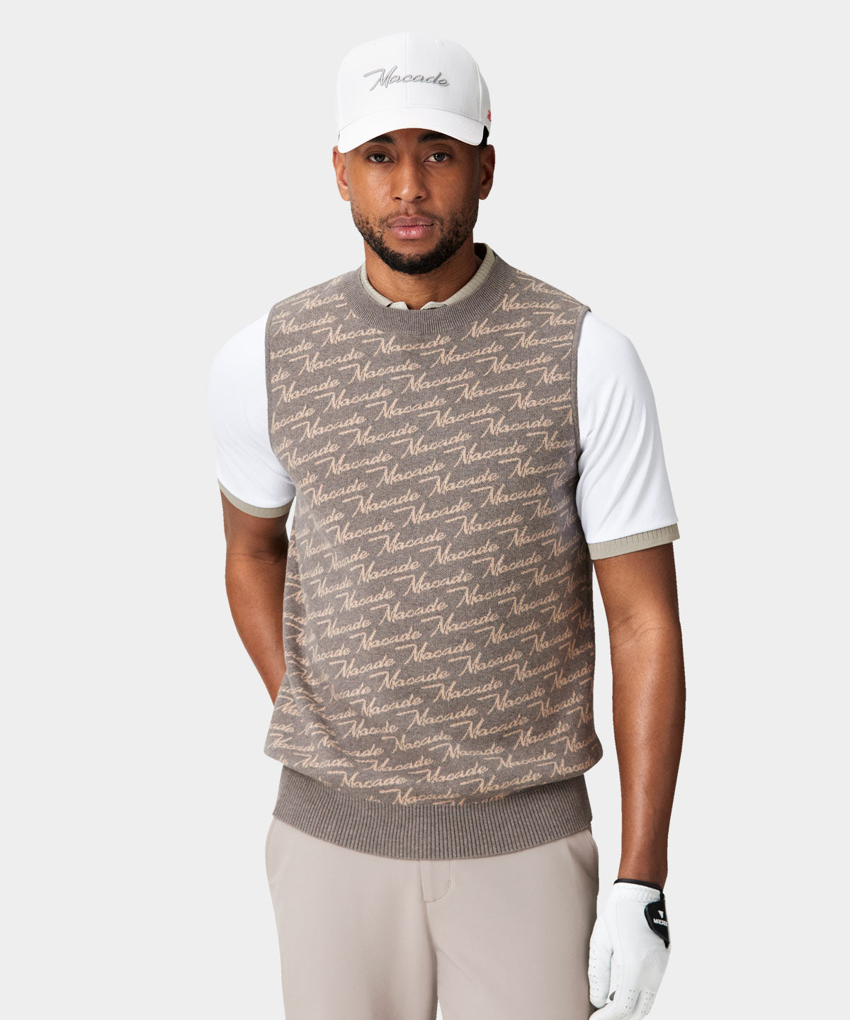 Men's Navy Knit Vest - Macade Golf