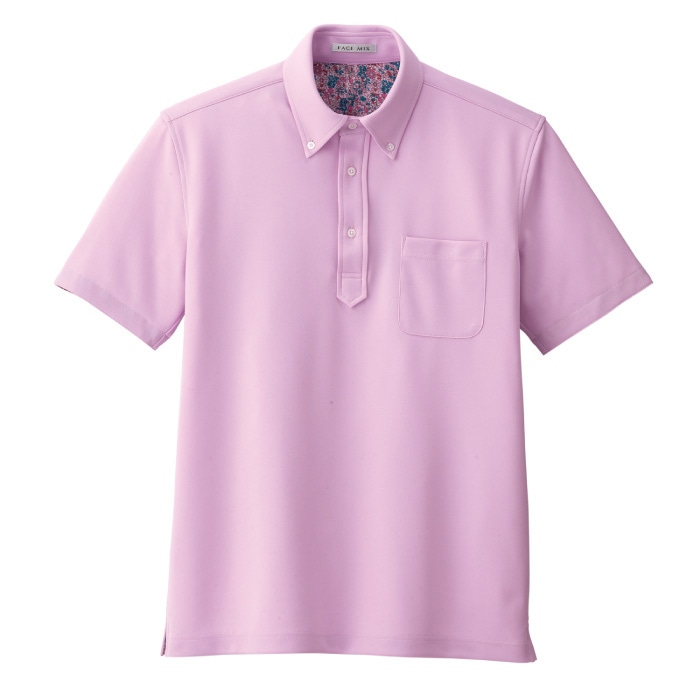 FACE MIX] FB4019L 吸水速乾レディースポロシャツ（花柄B）-医療白衣と