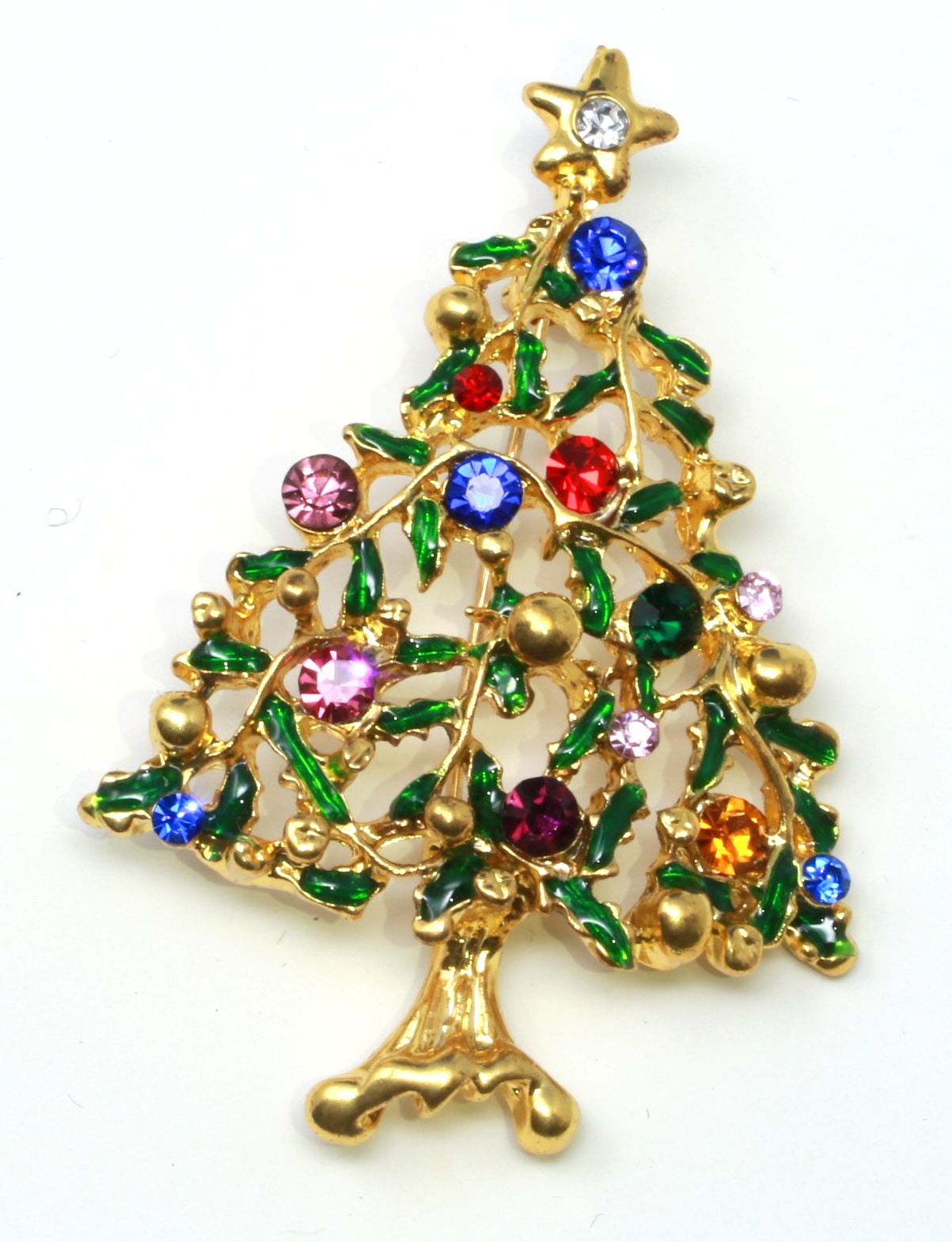 ツリーブローチ (スワロフスキー)B18-H （59810）（いのちのことば社