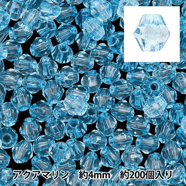 ビーズセール】 ビーズ 『ソロバン型アクリルビーズ 4mm 約200個入り