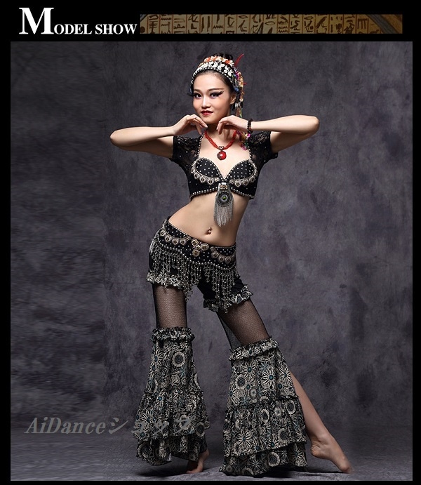 新着 ベリーダンス 衣装 チョリタイプブラ ヒップベルト 2点セット