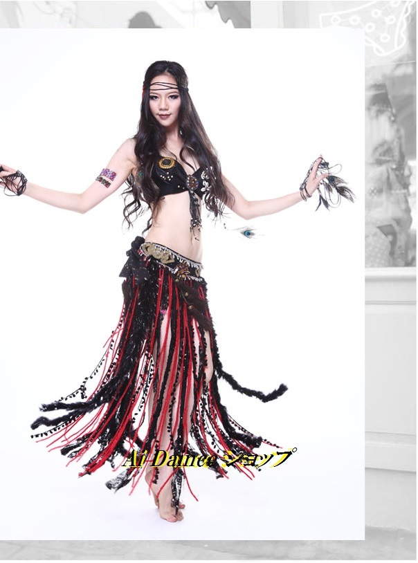 新着 ベリーダンス 衣装 エスニック トライバル ブラトップス ベルト 2