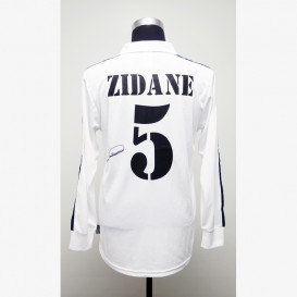 ジダン直筆サイン入りレアルマドリード01/02ホームユニフォーム (CL