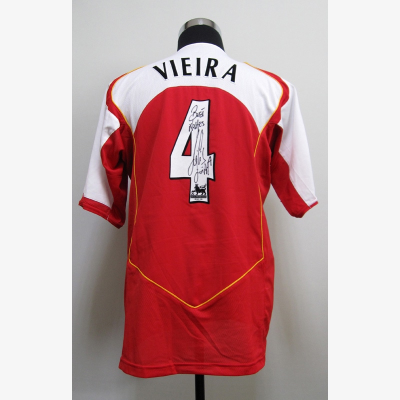ヴィエイラ直筆サイン入りアーセナル04/05ホームユニフォーム | THE DUGOUT