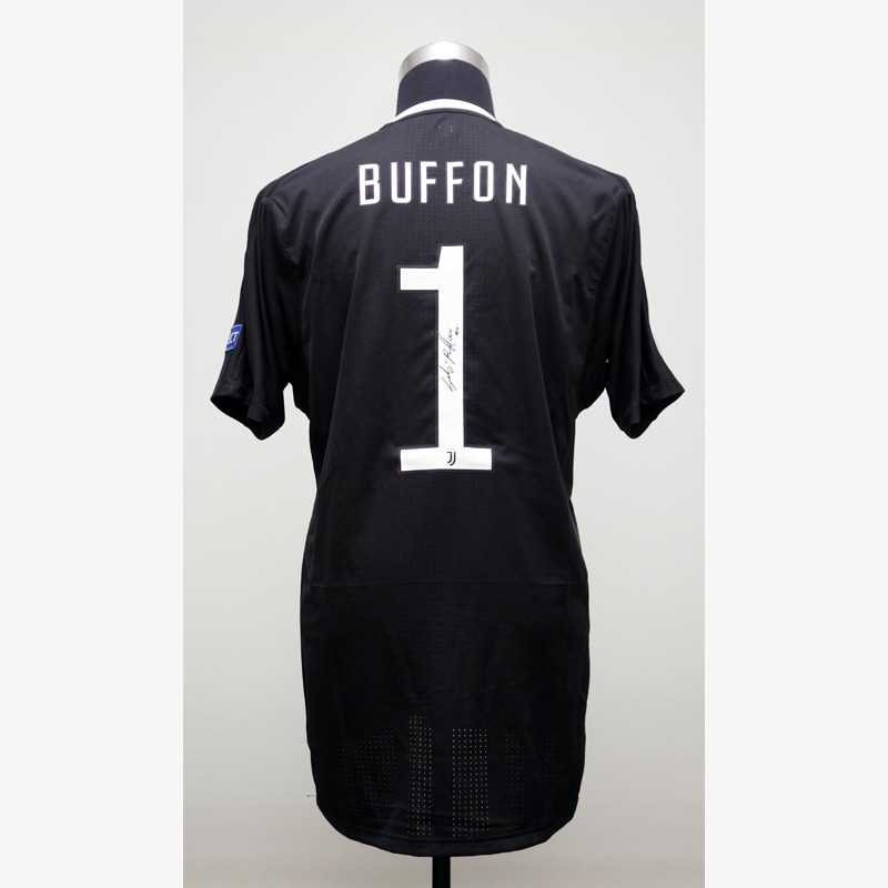 ブッフォン直筆サイン入り選手支給ユベントス17/18GKユニフォーム