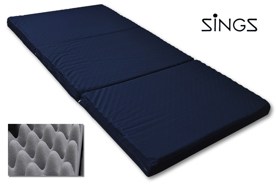 SINGSマットレス シングル、ネイビー (175N プロファイルウレタン