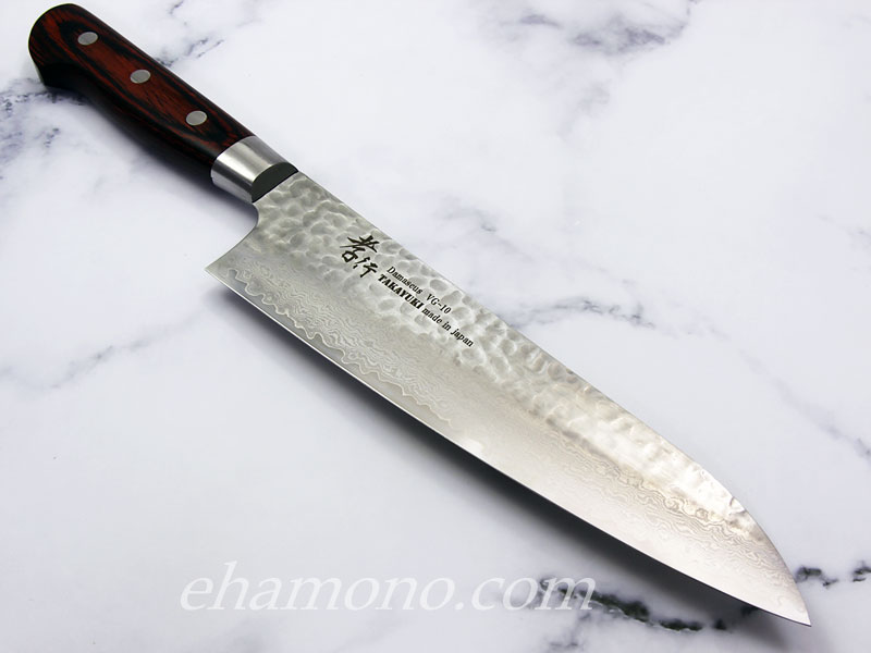 堺孝行 V金10号ダマスカス33層鎚目 牛刀210