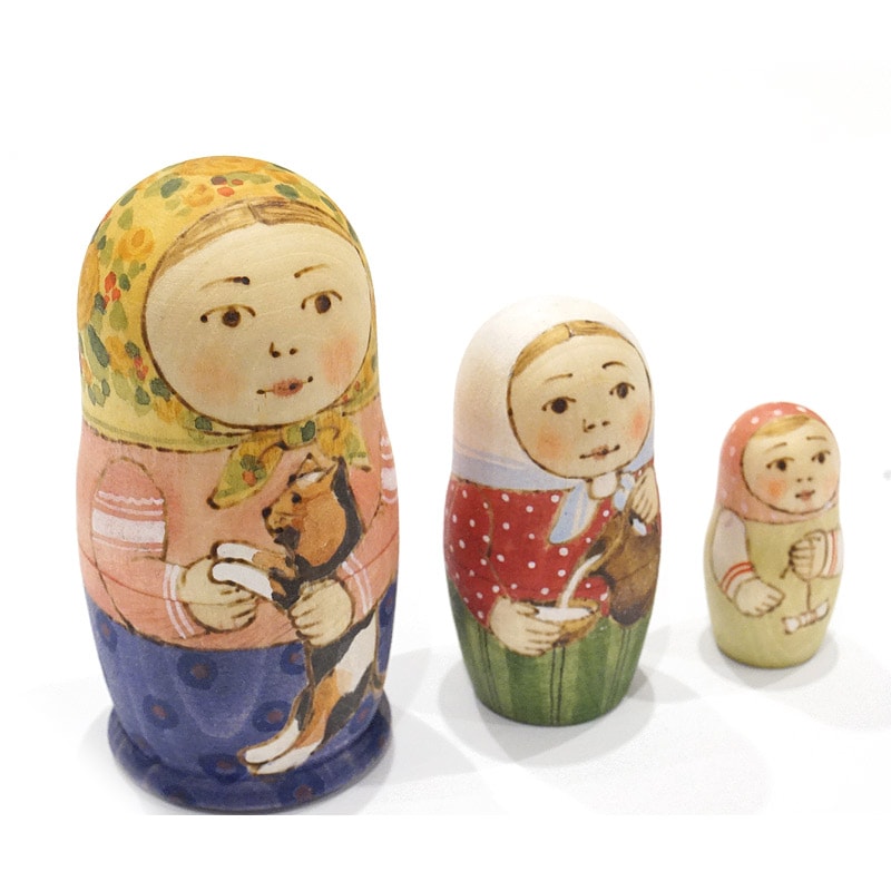 ロシア オリガ・ロバノワ作 マトリョーシカ（3P） MAT-103