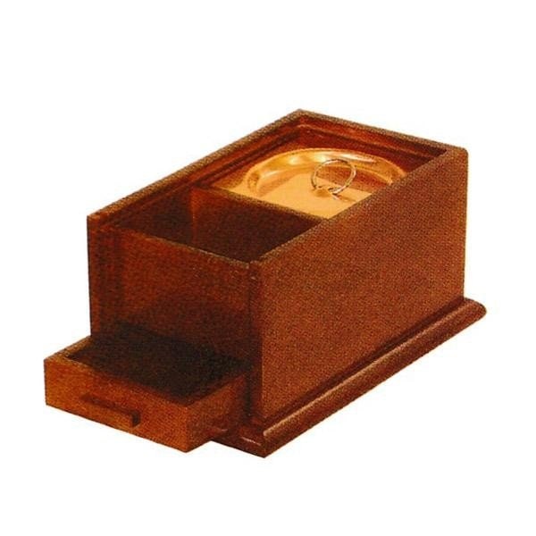 携帯用香炉[欅(けやき/ケヤキ)調色][オトシ蓋付] 幅5寸(15cm)/奥行9.3