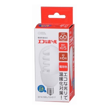 EFR25EL/22（04-3270）エコ電球 レフ形 22W/100W形 E26 電球色【蛍光灯