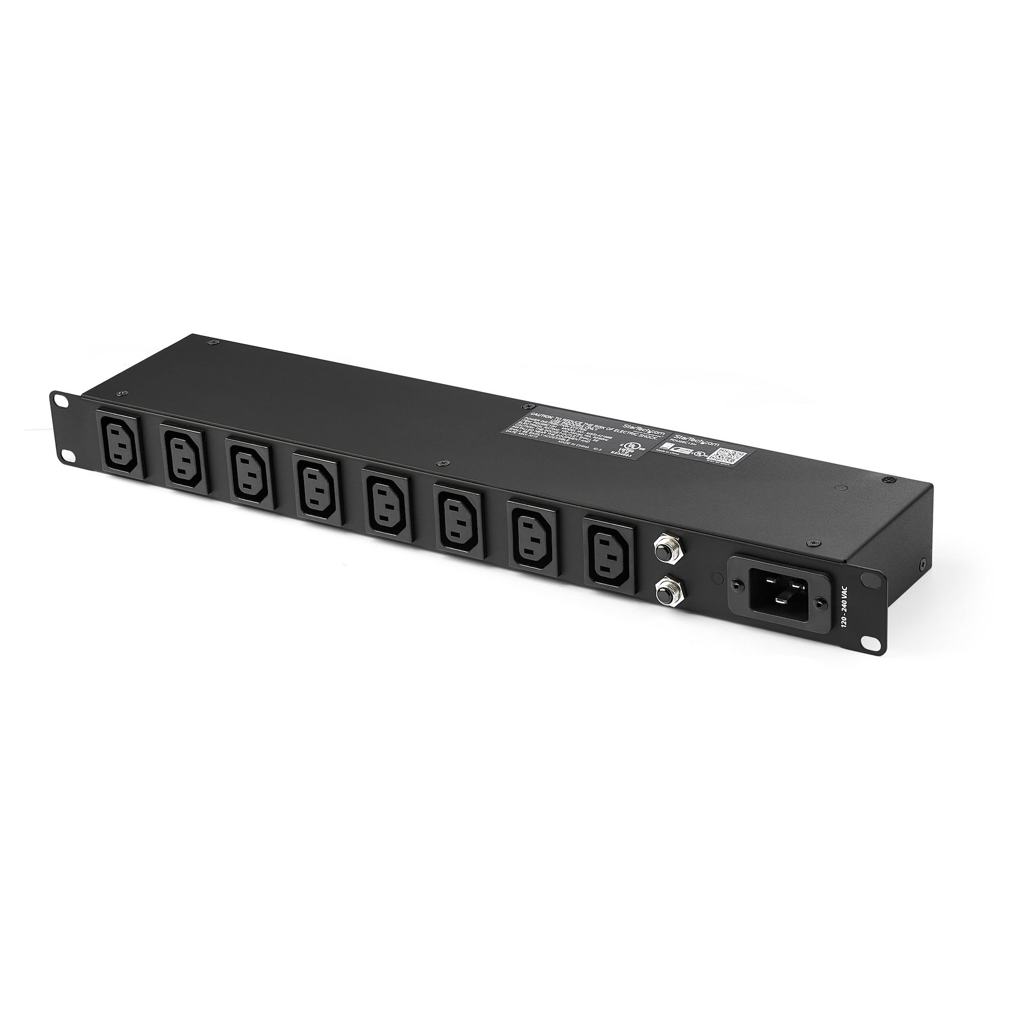 1U 19 inch 8 Port Rack Mount PDU - IEC C13 Socket Rackmount Power