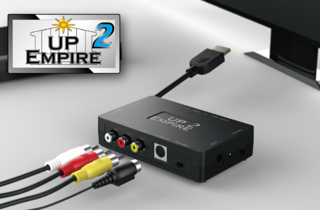 画質がアップしたコンポジット映像と音声をHDMI出力に変換するアップ