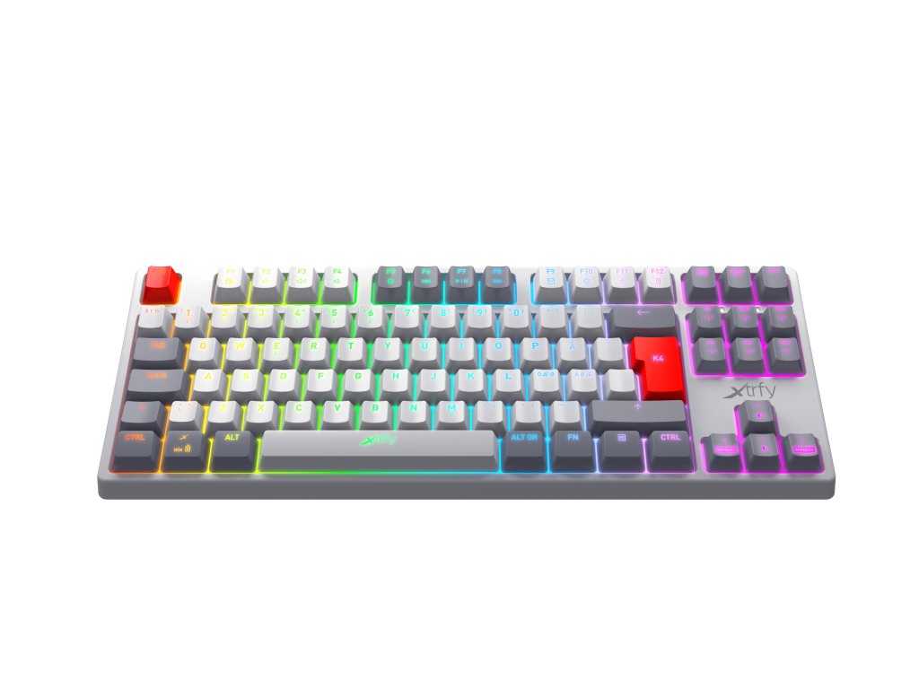 Xtrfy K4 TKL RGB レトロ 英語配列 赤軸メカニカル テンキーレス