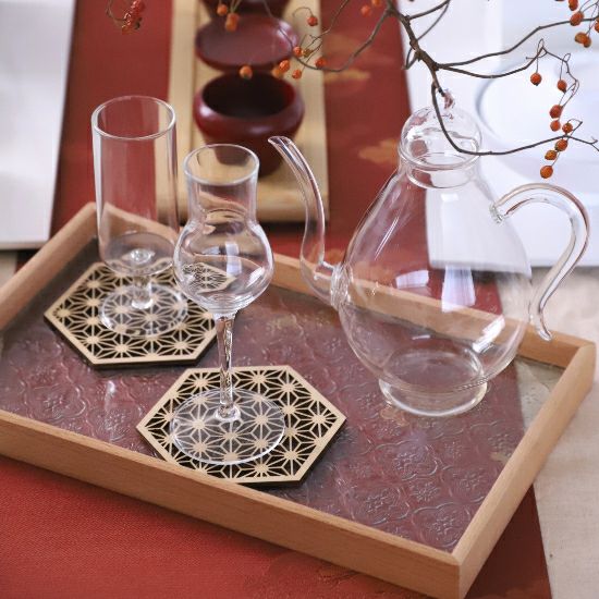 ガラス製 木製 オリエンタル盆トレー｜M苦楽園｜おしゃれな食器通販サイト