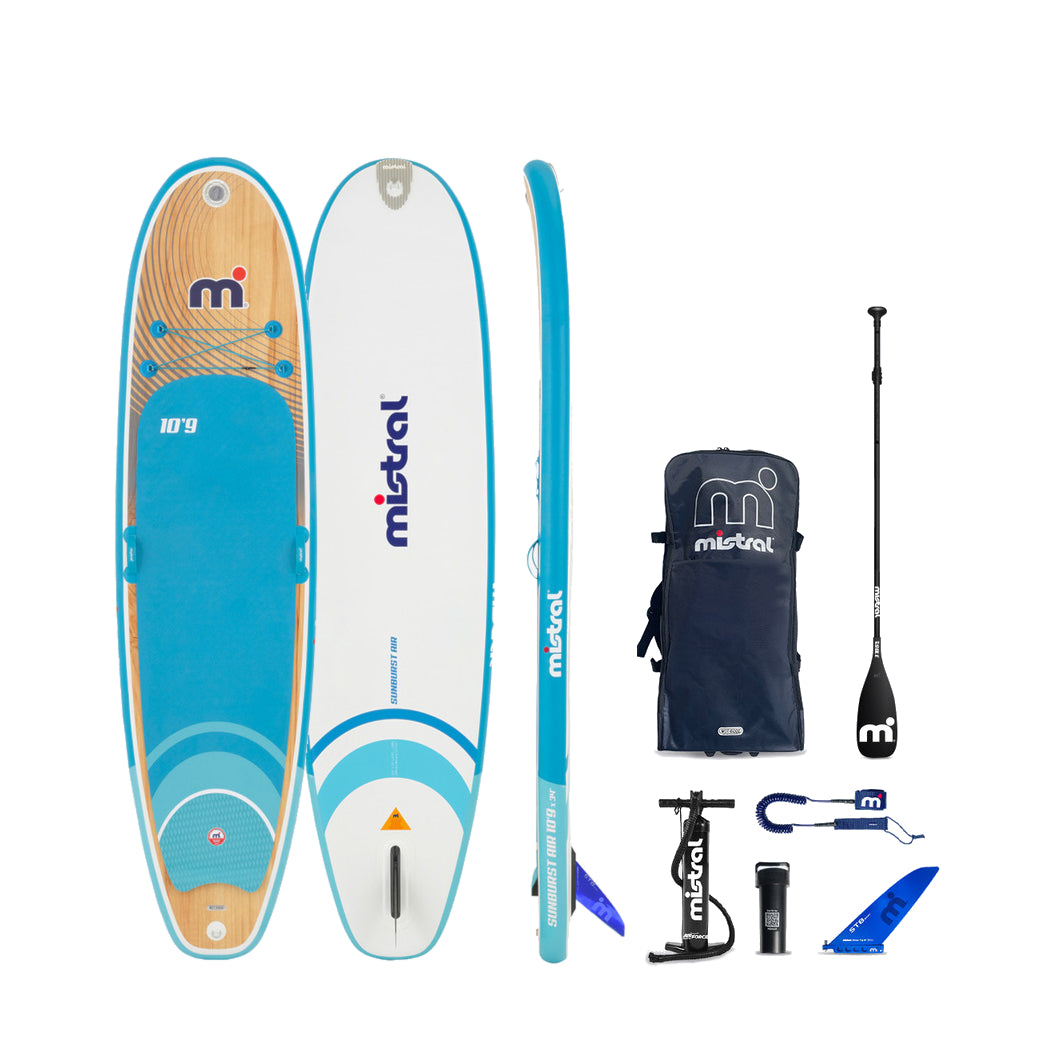 SUNBURST Air 10'9 x 34″ wood Paddle & Leash set – Mistral JPN