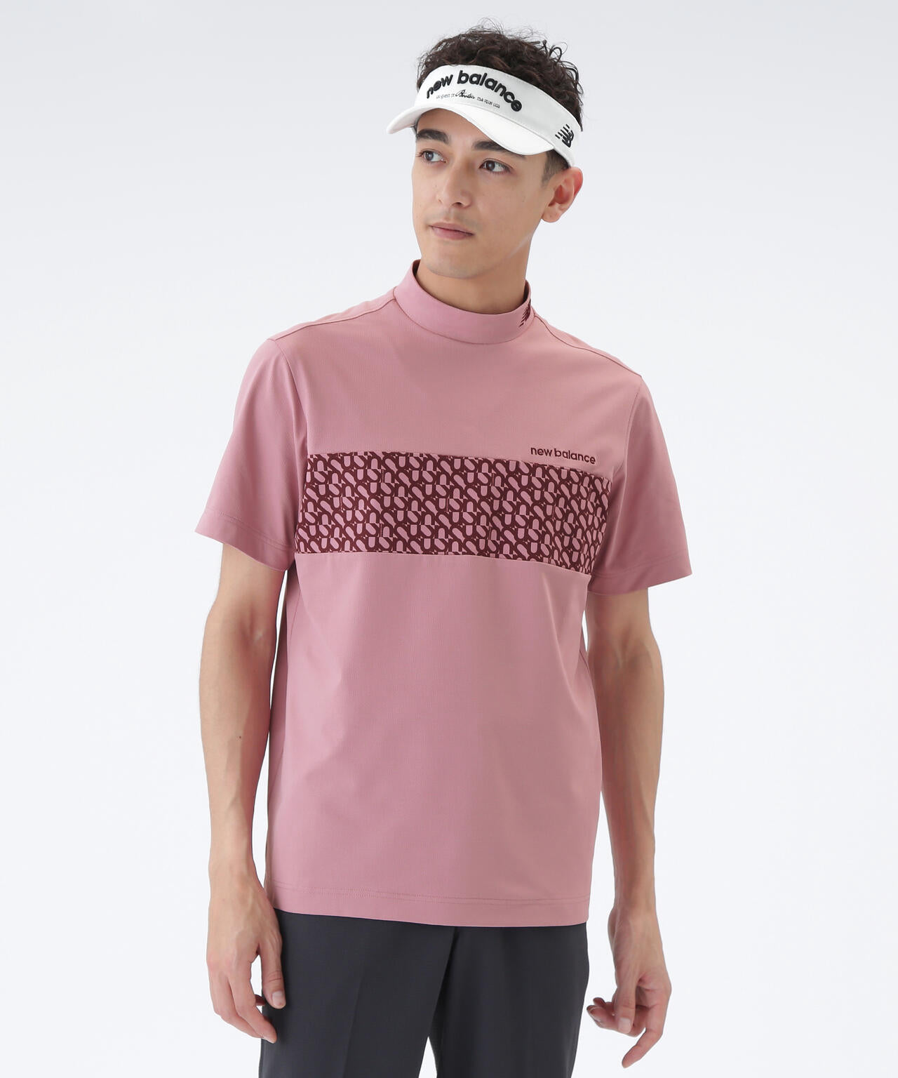 ロゴジオメトリック柄 半袖 モックネック プルオーバー (MENS) | new