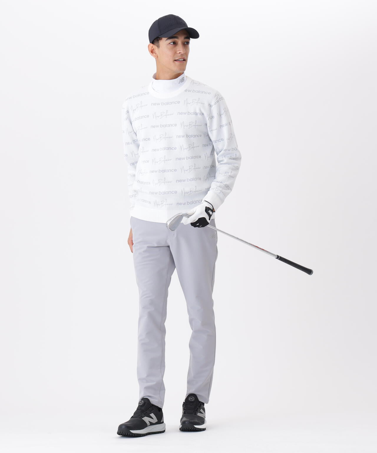 ロゴラッピングペーパー柄 クルーネック ニット プルオーバー (MENS