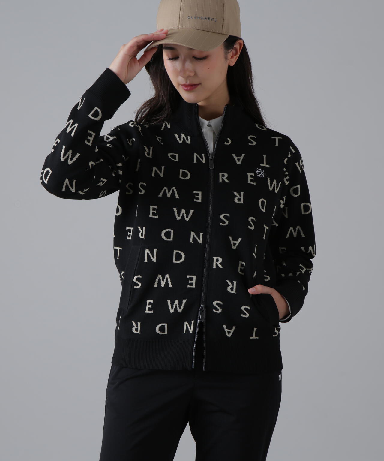 14Gロゴジャガードフルジップニット (WOMENS) | St ANDREWS（セント