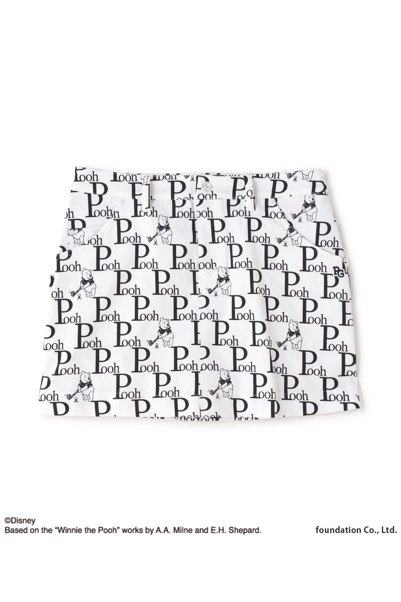 プーさん 総柄プリント オーガニックカルゼ スカート ＜Winnie the