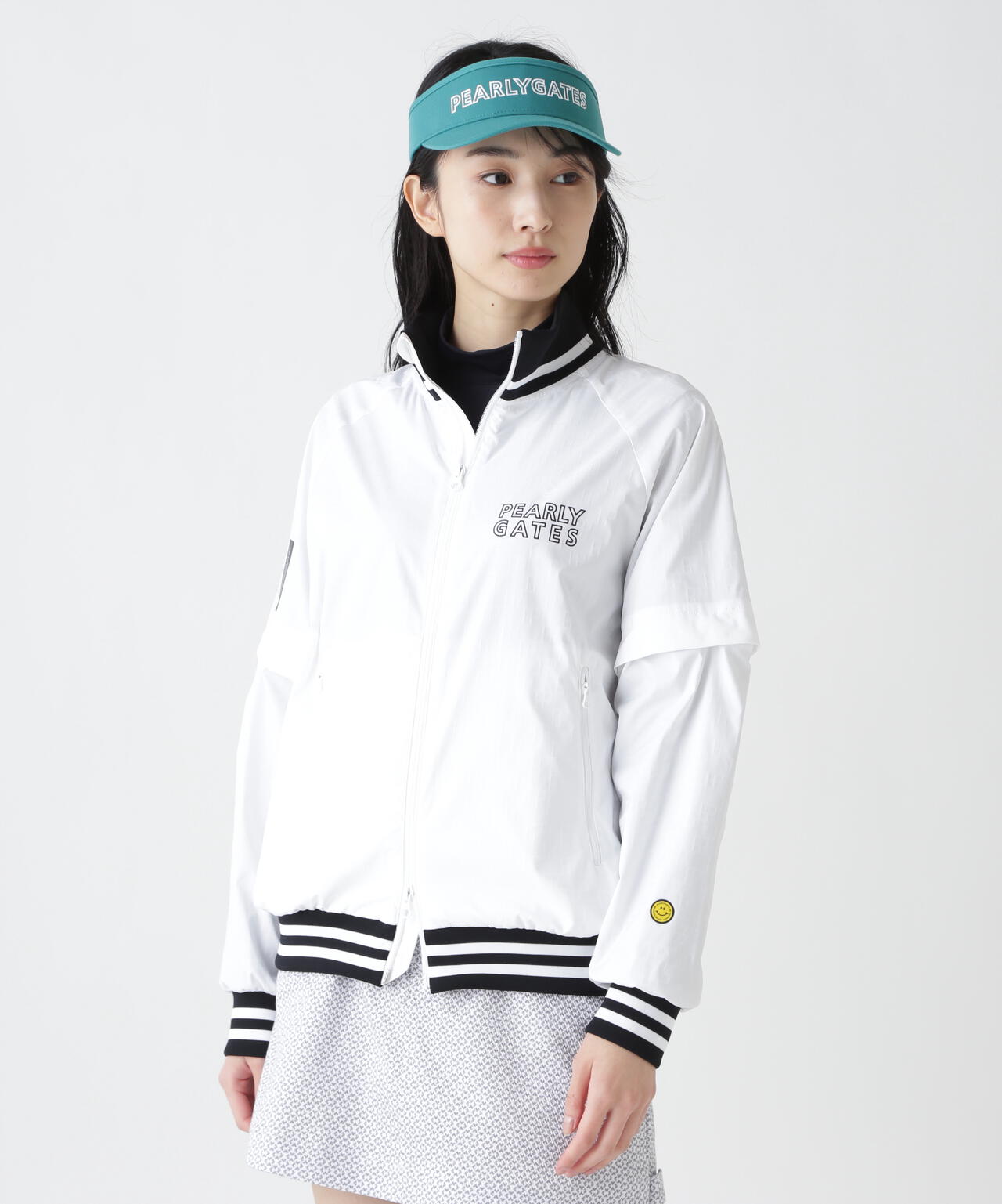 PG is PG ロゴジャガードポリエステルタフタジップアップブルゾン