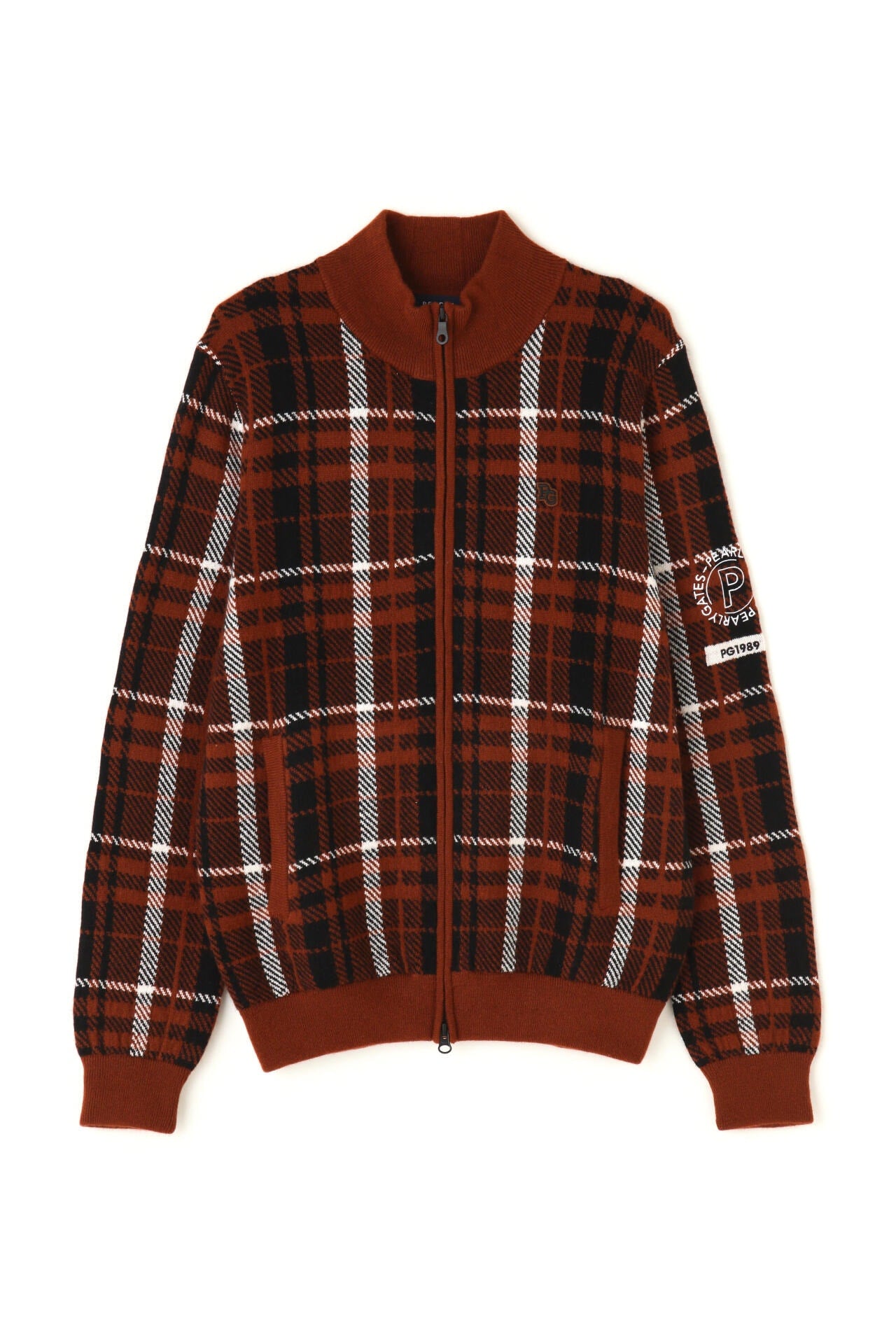 カシミヤ天竺 フルジップニットジャケット ＜CHECKシリーズ＞ | PEARLY