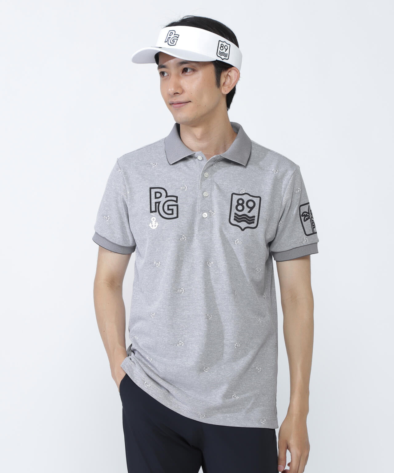 ストレッチカノコアンカージャガード半袖ポロシャツ | PEARLY GATES