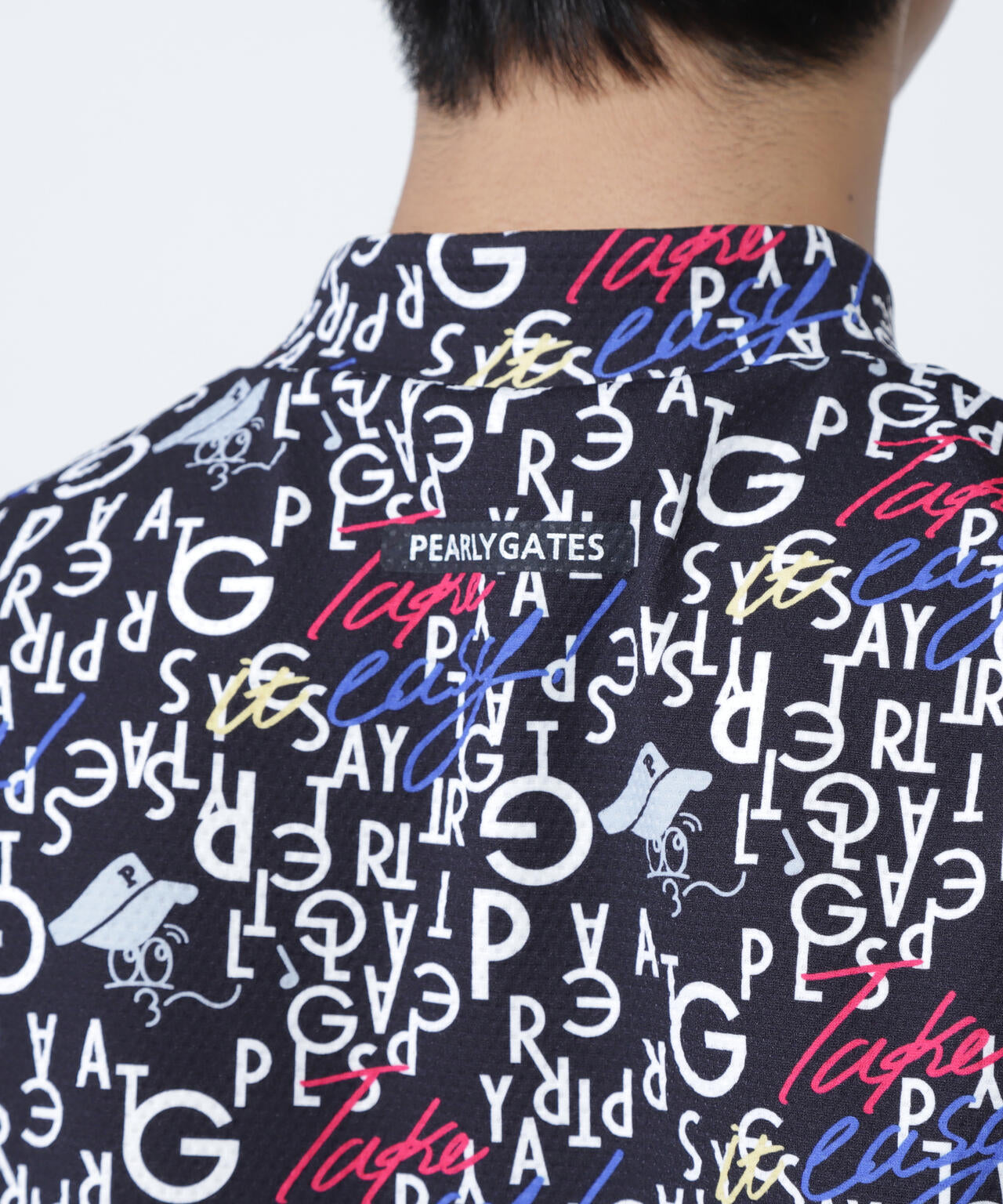 BALLくんロゴ総柄プリント半袖モックネックカットソー | PEARLY GATES