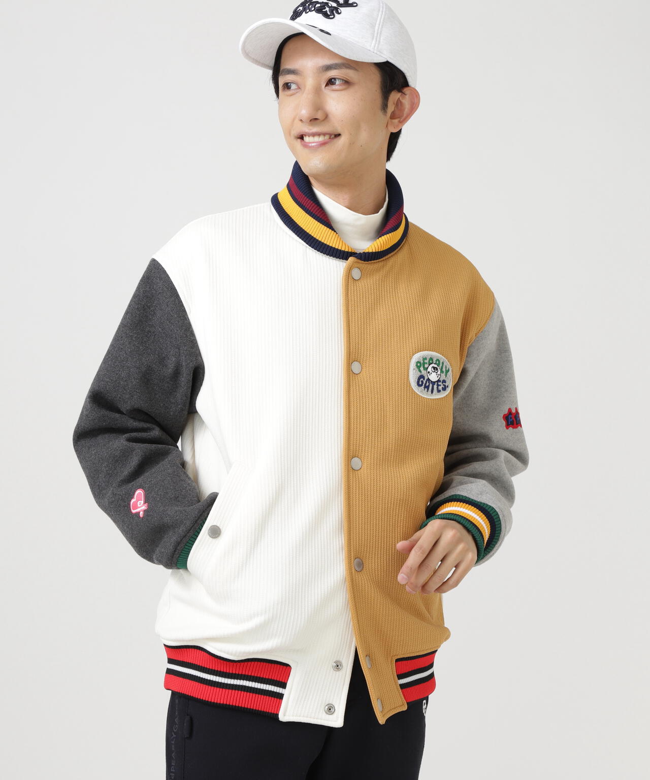 PeストレッチヘリンボーンJQ裏起毛スタジャン | PEARLY GATES